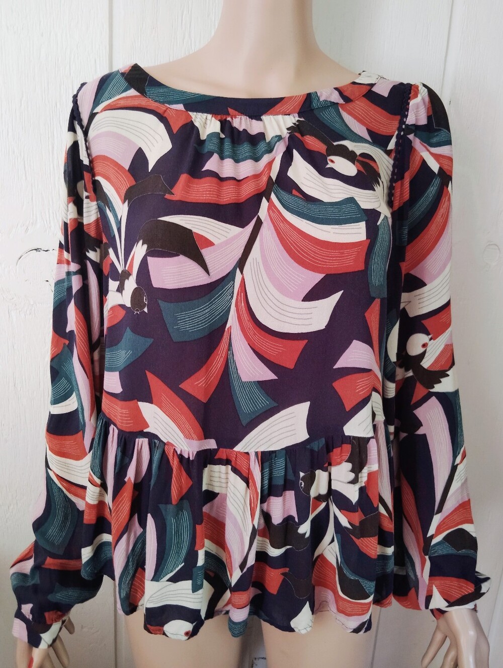Maeve By Anthropologie Cheyenne Peplum Blouse. Size M